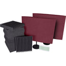 Auralex Acoustic Panel Podcast Starter Kit with One DeskMAX Home Office Panels (Burgundy)