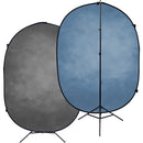 Kate Backdrop Reversible Collapsible Background with Attachment Loops (Mottled Gray/Blue, 6.5 x 5')