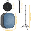 Kate Backdrop Reversible Collapsible Background with Attachment Loops (Mottled Gray/Blue, 6.5 x 5')