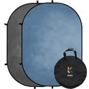 Kate Backdrop Reversible Collapsible Background with Attachment Loops (Mottled Gray/Blue, 6.5 x 5')