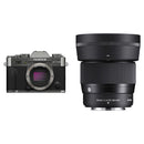 FUJIFILM X-T30 III Mirrorless Camera with Sigma 56mm f/1.4 Lens for Portrait Photography (Charcoal Silver)