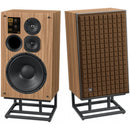 JBL L100 Classic 80 Limited Edition 12" 3-Way Bookshelf Speakers with JS-150 Floor Stands (Brown, Pair)