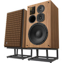JBL L100 Classic 80 Limited Edition 12" 3-Way Bookshelf Speakers with JS-150 Floor Stands (Brown, Pair)