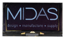MIDAS DISPLAYS MDOG256128AV-WM Graphic OLED, 256 x 128 Pixels, White on Black, 3V, I2C, Parallel, SPI, 71.86mm x 73mm, -40 &deg;C