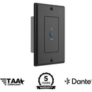 Turtle AV Dante Bluetooth Wall Plate for US 1-Gang Wall Boxes (Black)