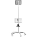 CTA Digital Medical Rolling Cart with Articulating Arm and Tablet Enclosure for Select iPads