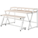 Wavebone Headquarter Studio Workstation (Light Wood with White Frame)