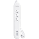 CyberPower P304UC3 3-Outlet Home and Office Surge Protector with USB-C Ports (White)