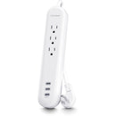 CyberPower P304UC3 3-Outlet Home and Office Surge Protector with USB-C Ports (White)