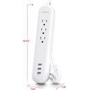 CyberPower P304UC3 3-Outlet Home and Office Surge Protector with USB-C Ports (White)