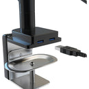 CTA Digital Monitor Arm Clamp Mount with USB Hub and Keyboard Tray