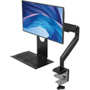 CTA Digital Monitor Arm Clamp Mount with USB Hub and Keyboard Tray