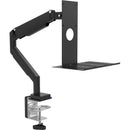 CTA Digital Monitor Arm Clamp Mount with USB Hub and Keyboard Tray