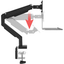 CTA Digital Monitor Arm Clamp Mount with USB Hub and Keyboard Tray