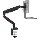 CTA Digital Monitor Arm Clamp Mount with USB Hub and Keyboard Tray