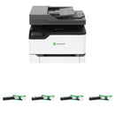 Lexmark CX431adw Multifunction Color Laser Printer with CMYK Toner Cartridge Kit