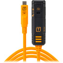 Tether Tools TetherPro Optima 10G TetherBoost Locking USB-C Extension Cable (16', High-Visibility Orange)