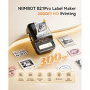NIIMBOT B21 Pro 2" Portable HD Thermal Label Printer (Black)