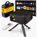 Kodak Flik X20 300-Lumen Full HD LED LCD Smart Home Projector Kit with Remote, Case, Stand & 100" Screen (Black)