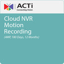 ACTi Cloud NVR Motion Recording (4MP, 180 Days, 12 Months)