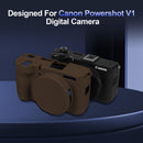 Easy Hood Silicone Protection Case for Canon PowerShot V1 (Brown)