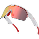Chamelo Music Shield Glasses (White Frame | Fire Lenses)