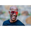 Chamelo Music Shield Glasses (White Frame | Fire Lenses)