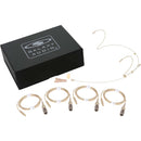 Galaxy Audio HSM4 Dual-Ear Headset Omnidirectional Microphone and Four Cables with Audio Technica cH Connectors (Beige)