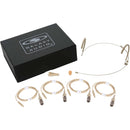 Galaxy Audio HSM8 Dual-Ear Omnidirectional Headset Microphone and 4 Cables with Audio-Technica cH Connectors (Beige)