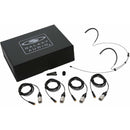 Galaxy Audio HSM8 Dual-Ear Omnidirectional Headset Microphone and 4 Cables with Audio-Technica cW Connectors (Black)