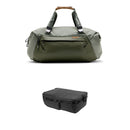 Peak Design Travel Duffel with Large Camera Cube V2 Kit (Sage, 50L)