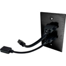 Comprehensive HDMI 2.0 and USB-A 3.0 Pass-Through Wall Plate with Pigtail (Black)