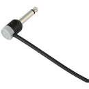 Cable Techniques Low-Profile Right-Angle 1/4" Plug (2-Pole, Standard Gray Cap)