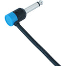 Cable Techniques Low-Profile Right-Angle 1/4" Plug (2-Pole, Large Blue Cap)