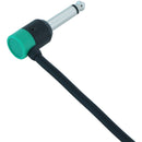 Cable Techniques Low-Profile Right-Angle 1/4" Plug (2-Pole, Standard Green Cap)