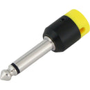 Cable Techniques Low-Profile Right-Angle 1/4" Plug (2-Pole, Standard Yellow Cap)