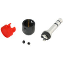 Cable Techniques Low-Profile Right-Angle 1/4" Plug (3-Pole, Standard Red Cap)