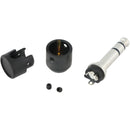 Cable Techniques Low-Profile Right-Angle 1/4" Plug (3-Pole, Large Black Cap)