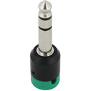 Cable Techniques Low-Profile Right-Angle 1/4" Plug (3-Pole, Large Green Cap)
