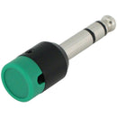 Cable Techniques Low-Profile Right-Angle 1/4" Plug (3-Pole, Large Green Cap)