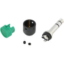 Cable Techniques Low-Profile Right-Angle 1/4" Plug (3-Pole, Large Green Cap)