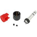 Cable Techniques Low-Profile Right-Angle 1/4" Plug (3-Pole, Large Red Cap)