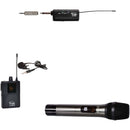 Galaxy Audio GTU Galaxy Trek Compact UHF Dual Channel Wireless System with One Handheld Mic and One Lavalier Mic (524-593.5 MHz)