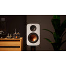 Fosi Audio SP601 Orange Version 2-Way Bookshelf Speakers (White with Orange Woofers, Pair)
