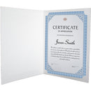 Tap Whitney Certificate Holder (White/Silver, 25-Pack)