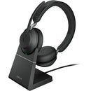 Jabra Evolve2 65 Stereo Wireless On-Ear Headset with Stand (Unified Communication, USB Type-A, Black)
