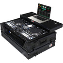 ProX Flight Case for RANE DJ SYSTEM ONE with Shelf, Wheels, and LED Kit (Black on Black)
