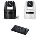 Canon CR-N500 4K PTZ 3-Camera Kit with RC-IP100 Controller (Black/White)