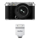 FUJIFILM X-M5 Mirrorless Camera with 15-45mm f/3.5-5.6 Lens and Godox iT22 Mini Flash Kit (Silver)