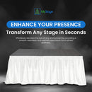 MyStage Satin Stage Skirting (White, 16' x 28")